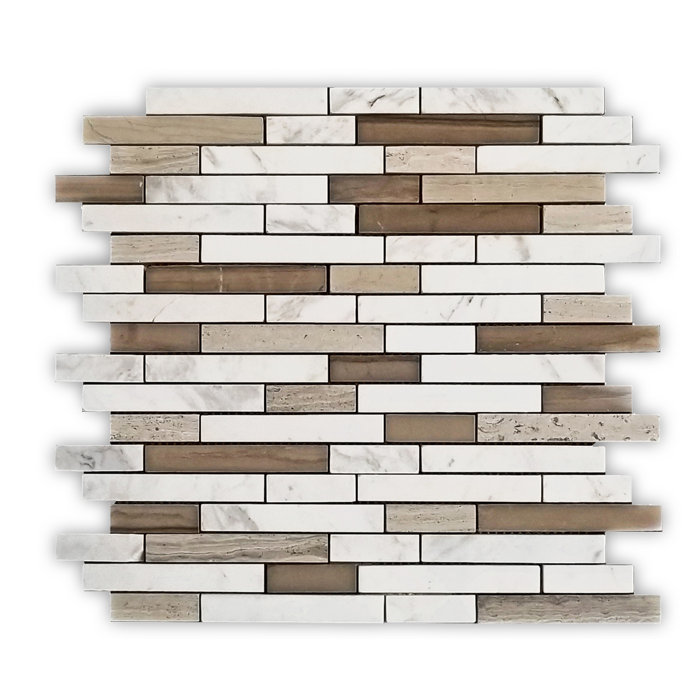 Mango Tile Miami 12" x 12" Marble Linear Mosaic Wall & Floor Tile Wayfair
